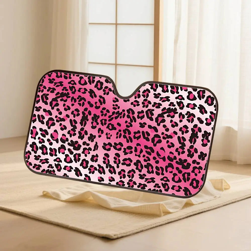 Animal Fur (Leopard Print) Car SunShade Windshield Car Windscreen Cover Sun Shade Auto Visor Car Accessories