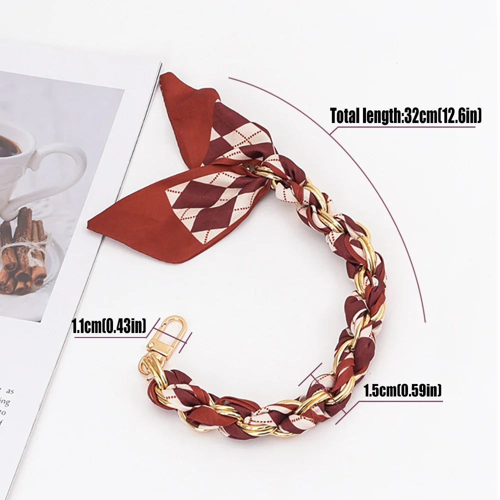 For Mobile Phone Short Lanyard Universal Silk Scarf Hand Wrist Strap Rope For Bag Chain Pendant Cell Phone Case Accessories