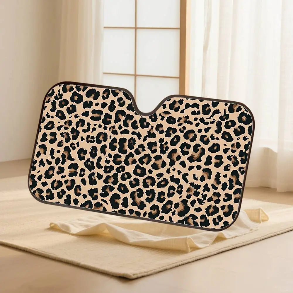 Animal Fur (Leopard Print) Car SunShade Windshield Car Windscreen Cover Sun Shade Auto Visor Car Accessories
