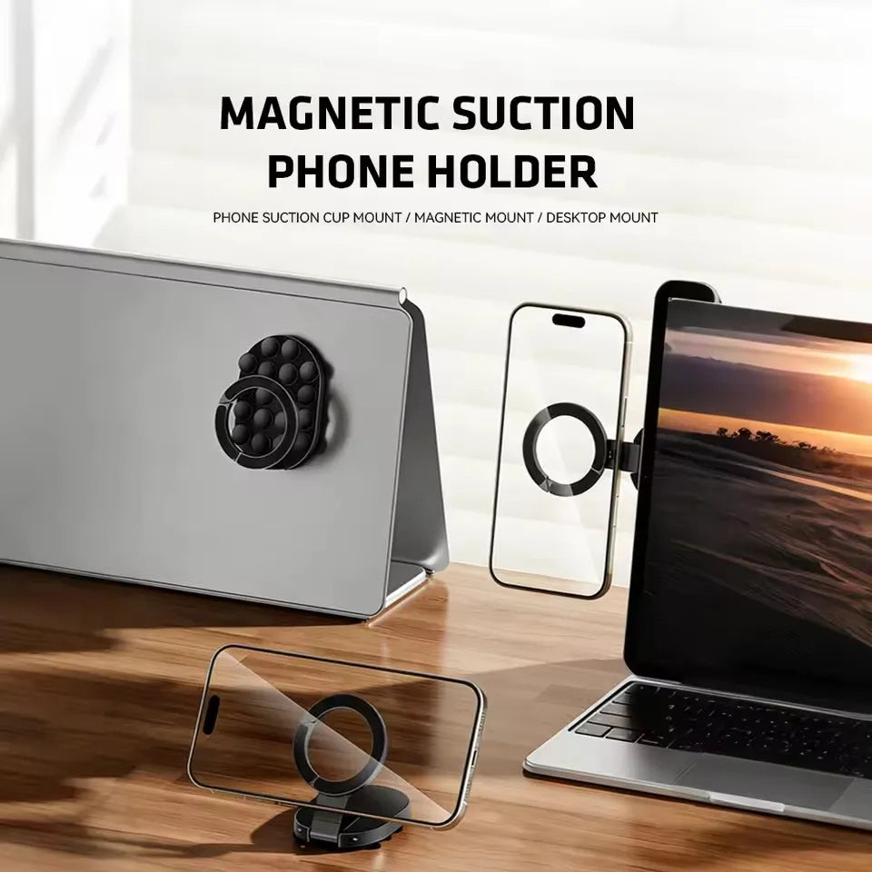 MA39 Magnetic Foldable Phone Stand Universal 360° Rotation Desktop Mobile Holder With Suction Cups At The Bottom