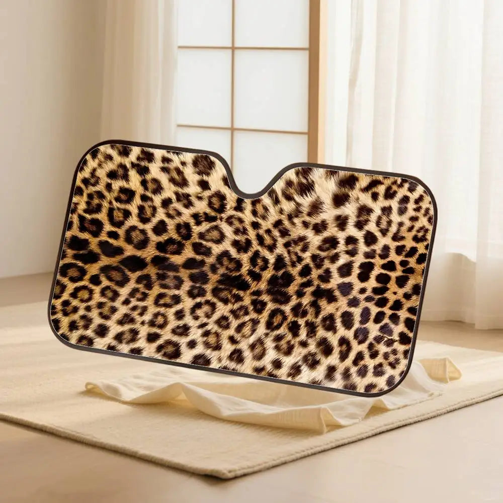 Animal Fur (Leopard Print) Car SunShade Windshield Car Windscreen Cover Sun Shade Auto Visor Car Accessories