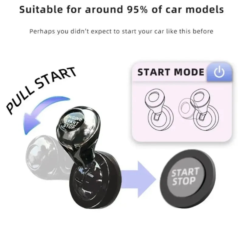 Car One-Touch Start Button with Push-to-Start Rocker Lever Retro Joystick Decoration Automotive Interior Accessories Car Gift