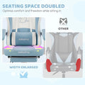 Ergonomic Blue/White Gaming Chair with Lumbar Support and Massage Features for Comfortable Gaming