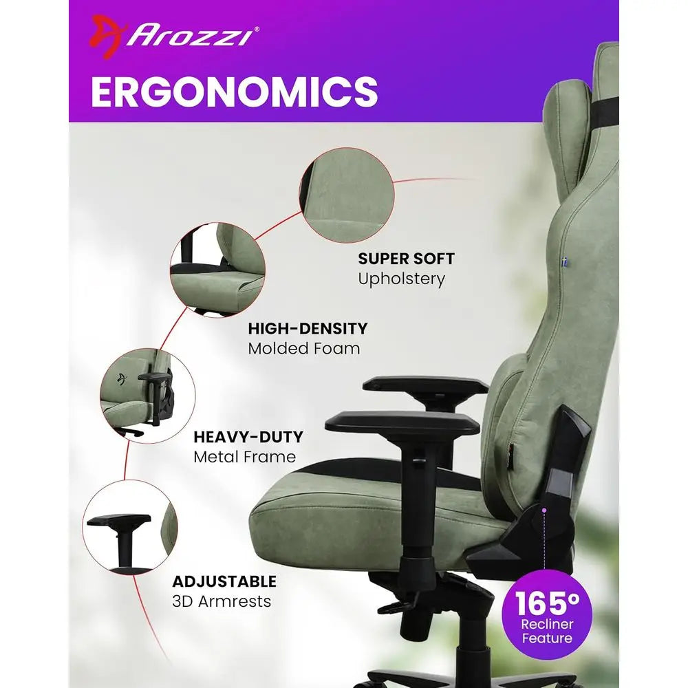 Large Ergonomic Gaming Chair with Adjustable Height, Spacious Seat and Backrest, Support Pillows - Scandinavian Style Office Cha