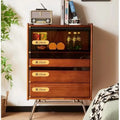 Solid wood chest Nordic, retro small apartment bedroom living room storage