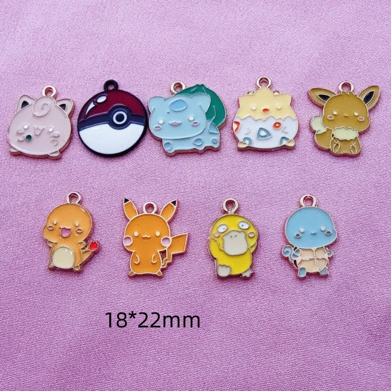 10pcs Cartoon Drip Oil Jewelry Accessories Handmade DIY Bracelet Pendant Keychain Phone Pendant
