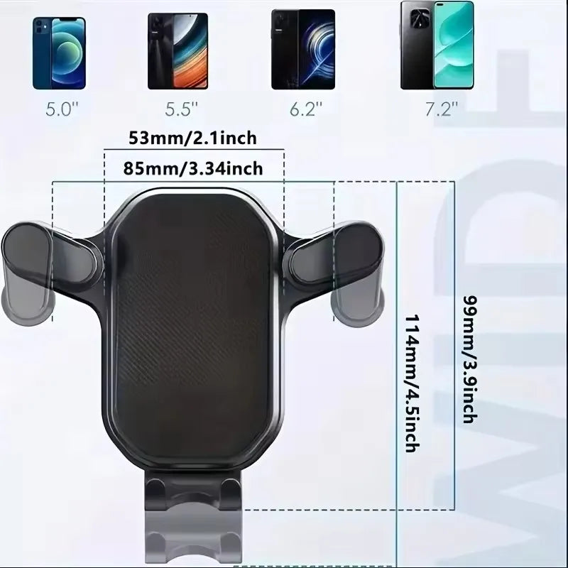 Universal Car Hook Base Phone Holder Gravity Mobile Stand GPS Support Auto Air Vent Mount for IPhone 16 15 14 13 Xiaomi Samsung