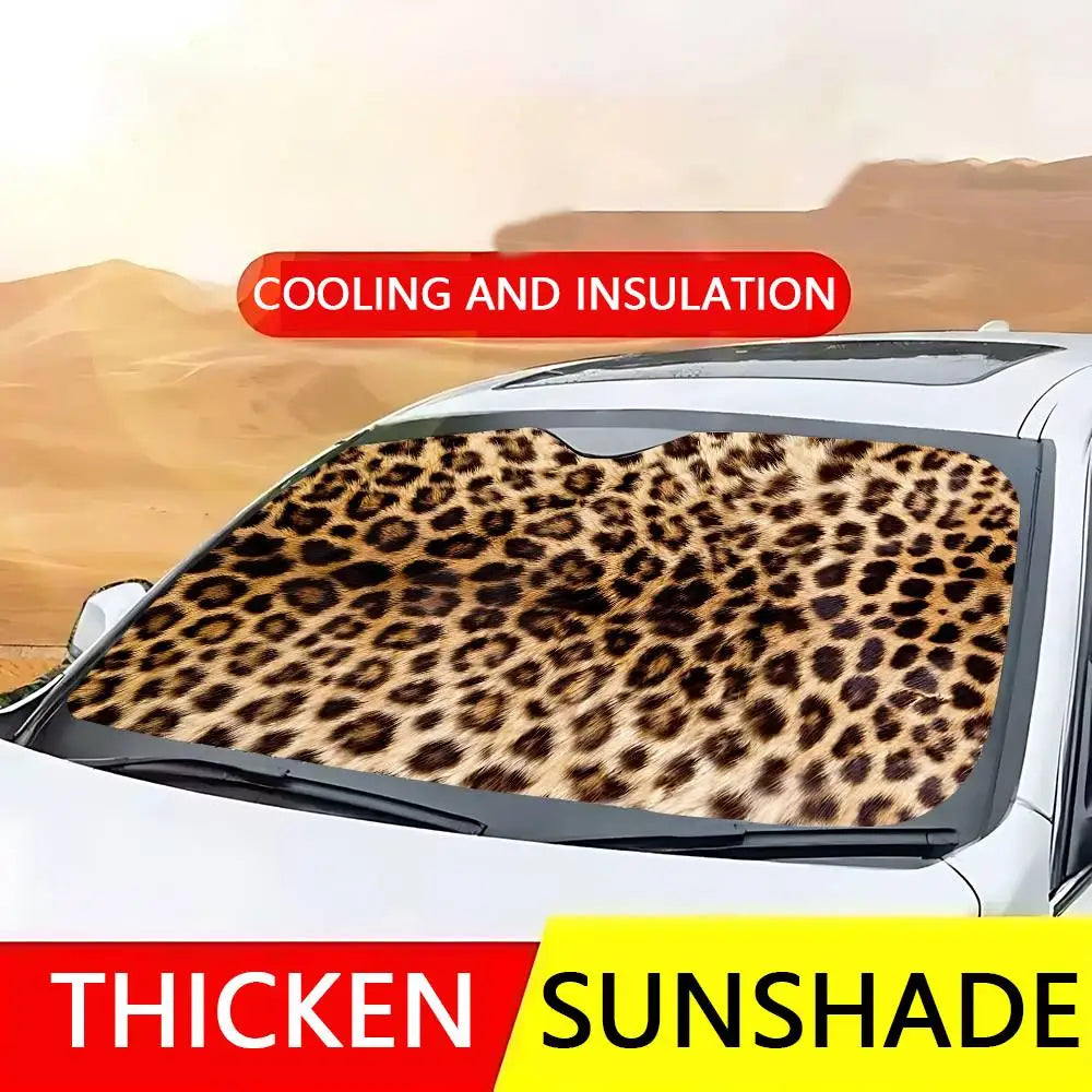 Animal Fur (Leopard Print) Car SunShade Windshield Car Windscreen Cover Sun Shade Auto Visor Car Accessories