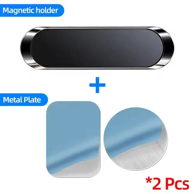 Strip Metal Magnetic Phone Holder Magnetic Car Phone Holder Stand Zinc Alloy Magnet Car GPS Support Mount Cellphone Holder Stand