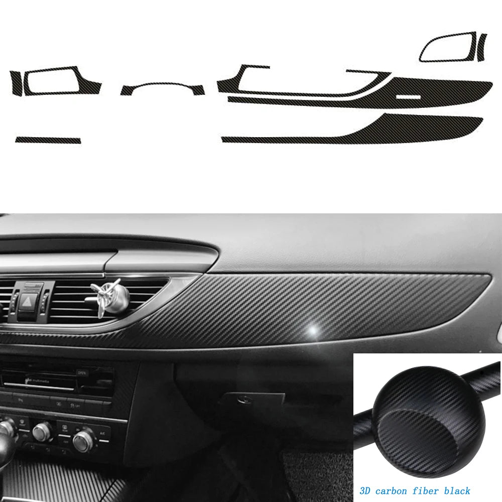 Car Styling Accessories Automobile Central Control Instrument Decorative Stickers for Audi A6 C7 2012-2018