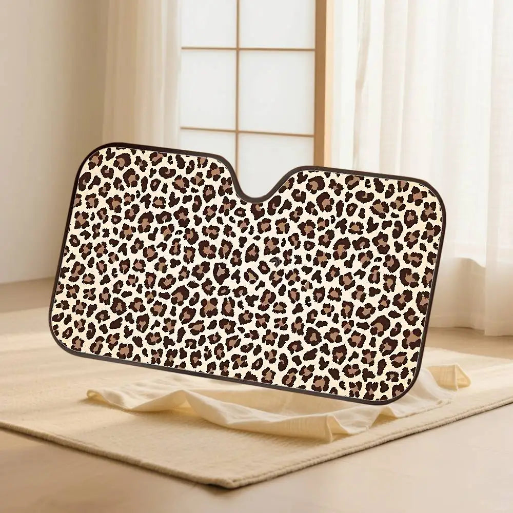 Animal Fur (Leopard Print) Car SunShade Windshield Car Windscreen Cover Sun Shade Auto Visor Car Accessories