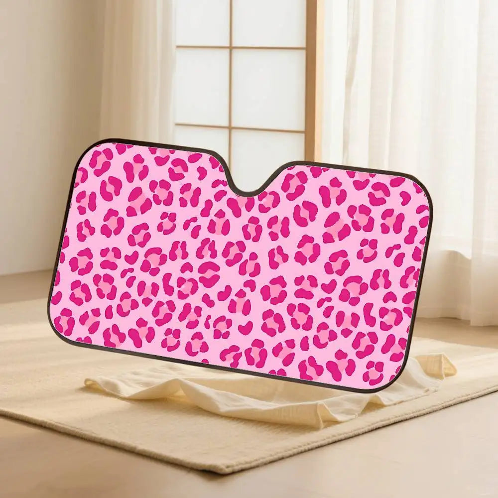 Animal Fur (Leopard Print) Car SunShade Windshield Car Windscreen Cover Sun Shade Auto Visor Car Accessories