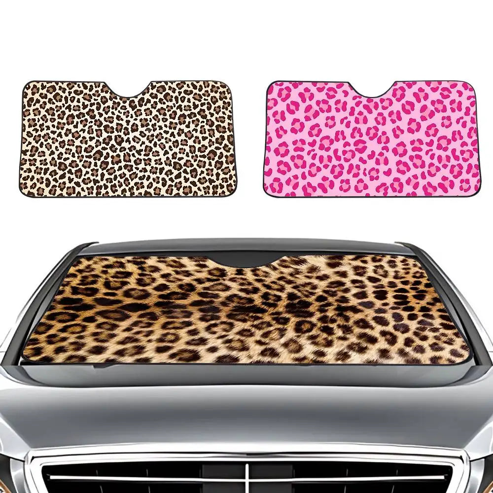 Animal Fur (Leopard Print) Car SunShade Windshield Car Windscreen Cover Sun Shade Auto Visor Car Accessories