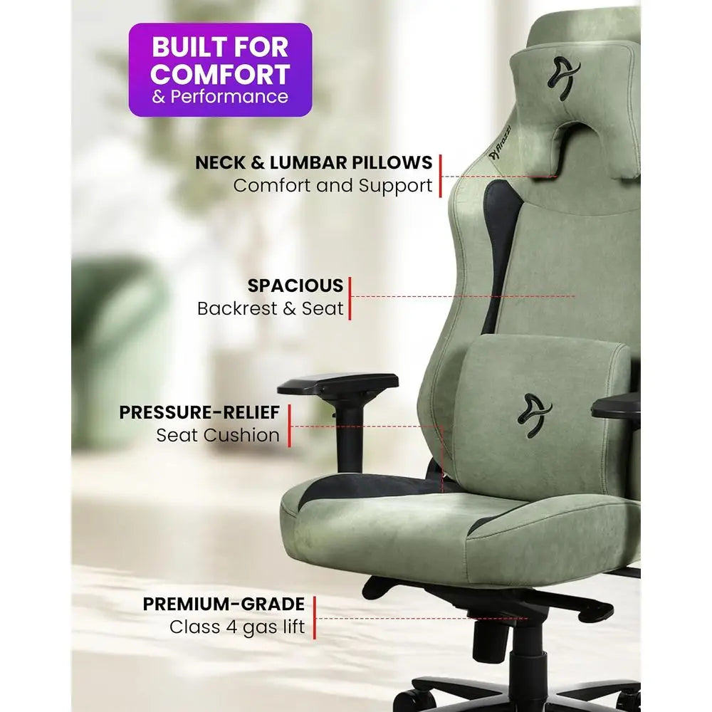Large Ergonomic Gaming Chair with Adjustable Height, Spacious Seat and Backrest, Support Pillows - Scandinavian Style Office Cha