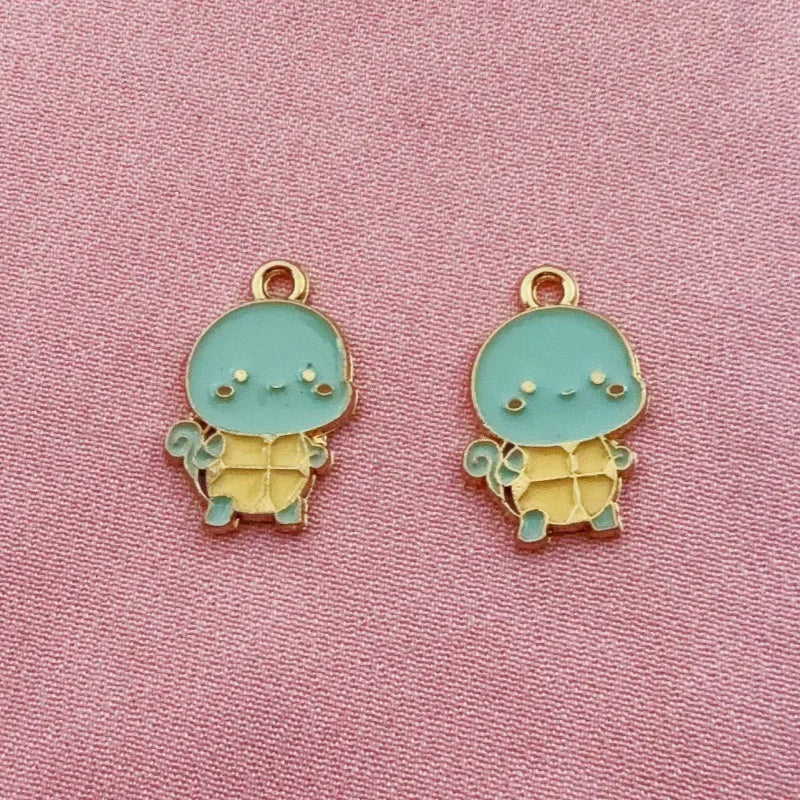 10pcs Cartoon Drip Oil Jewelry Accessories Handmade DIY Bracelet Pendant Keychain Phone Pendant