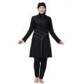 H1029 Muslim Women Fullcoverage  Long Sleeves Cover Up Burkinis Three Pieces Plus Size Swimwear Suits