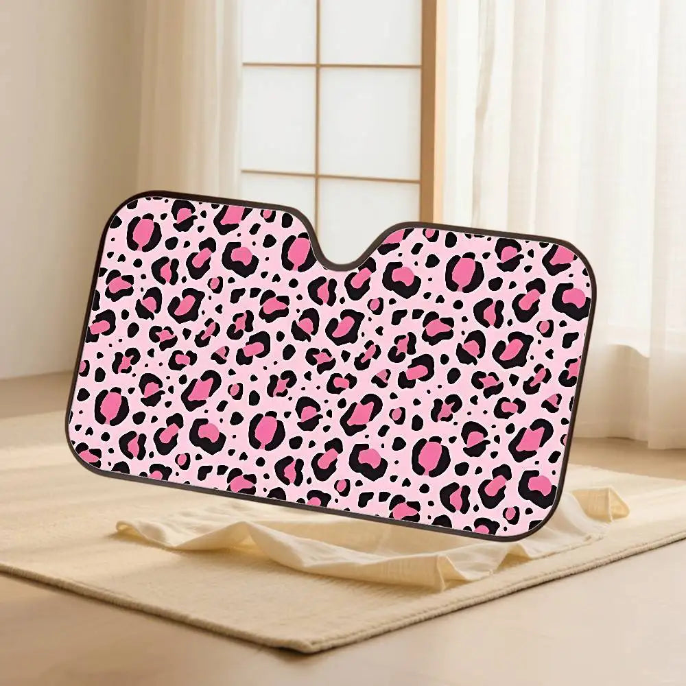 Animal Fur (Leopard Print) Car SunShade Windshield Car Windscreen Cover Sun Shade Auto Visor Car Accessories