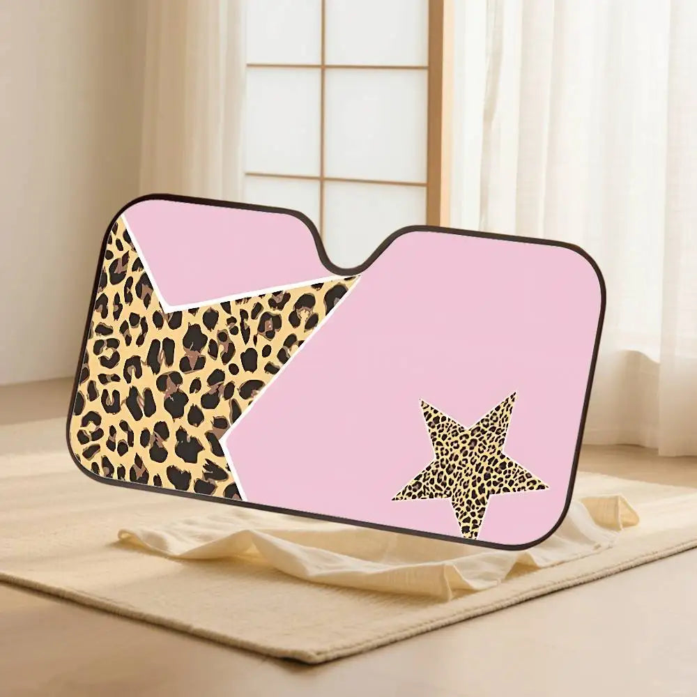 Animal Fur (Leopard Print) Car SunShade Windshield Car Windscreen Cover Sun Shade Auto Visor Car Accessories