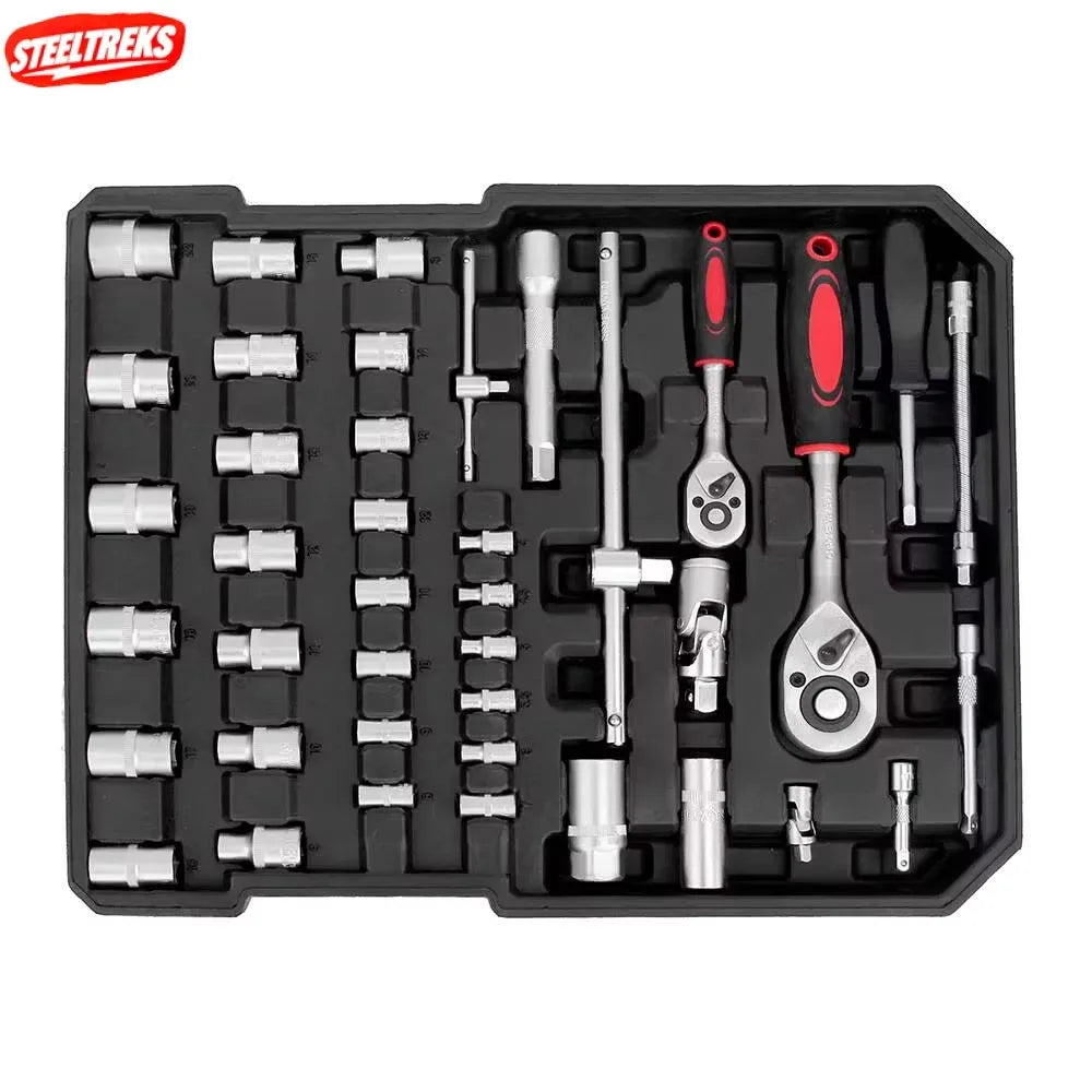 399-piece Manual OEM CR-V Car Repair Tool Set, Equipped with Large Double-ended Wrench and Hard Case
