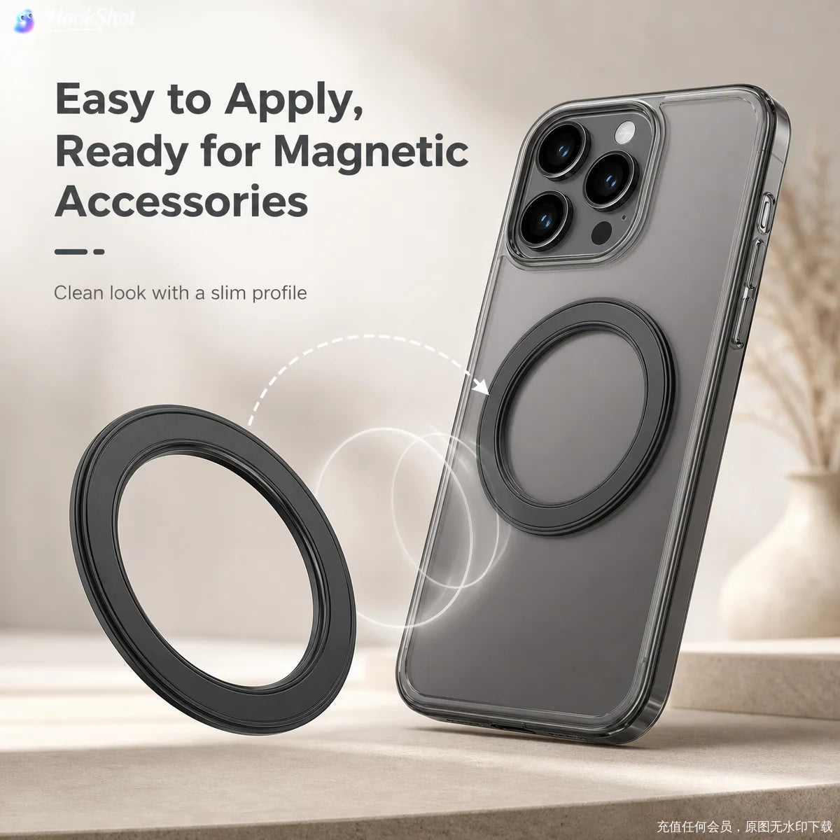 For Magsafe Strong Magnetic Ring Phone Holder Stands Adhesive Magnet Wall Cell Phone Mount Car Dashboard Mount for IPhone 15