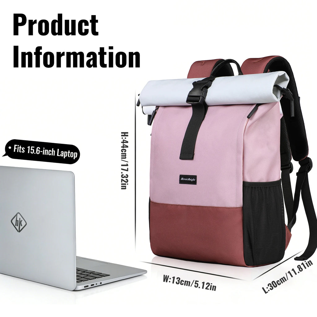 Heroic Knight Casual Travel Backpack Rolltop Anti-Theft Women School Backpack Sport Waterproof Business Laptop Backpack with USB
