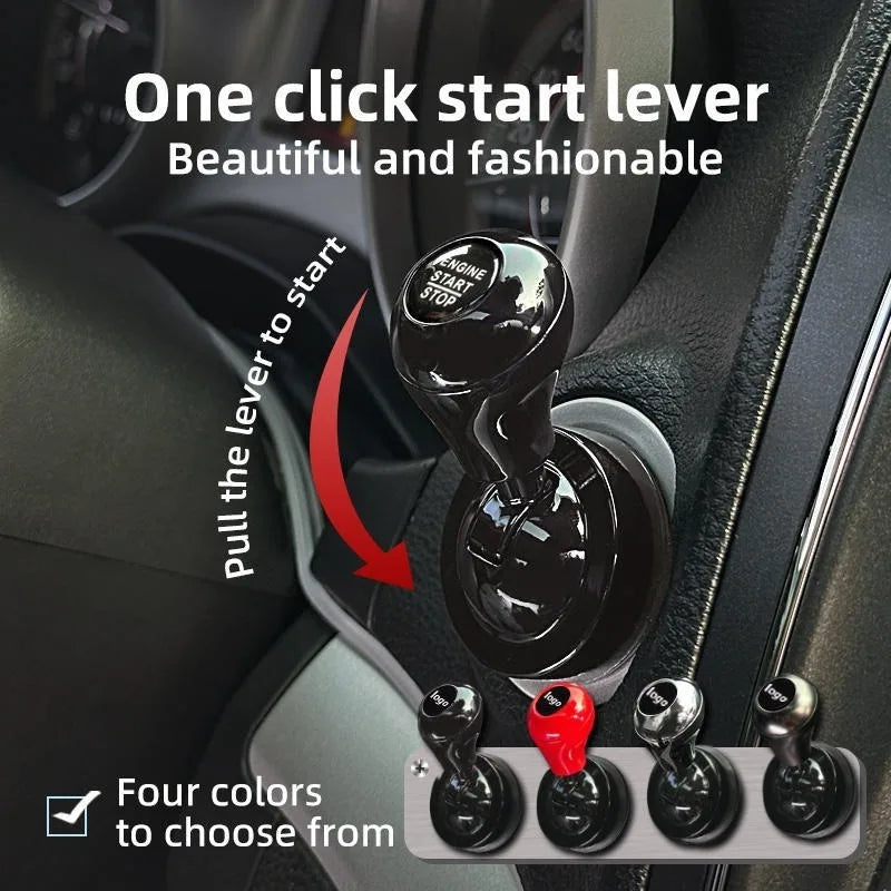 Car One-Touch Start Button with Push-to-Start Rocker Lever Retro Joystick Decoration Automotive Interior Accessories Car Gift
