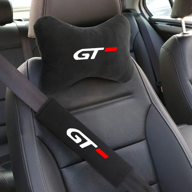 For GT 208 2008 308 3008 208 5008 306 RCZ 206 CC 407 207 Car Headrest Neck Pillow Seat Belt Shoulder Pad Auto Accessories