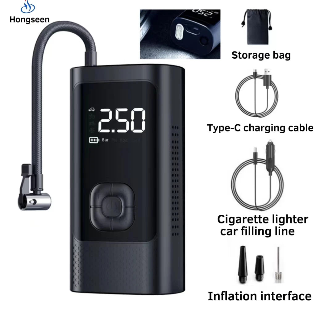 150psi Portable Balloon Pump Car Air Compressor Tire Inflator Pump Electric Ball Tyre Pump