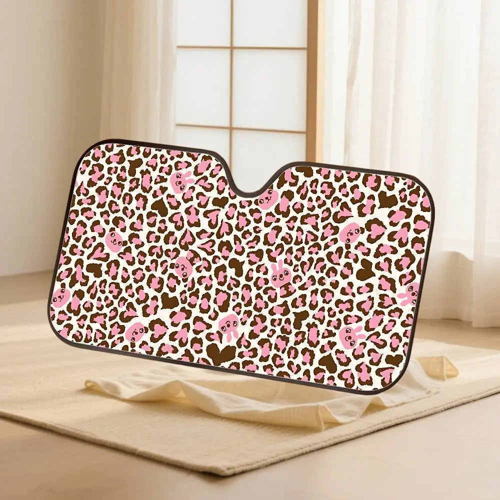 Animal Fur (Leopard Print) Car SunShade Windshield Car Windscreen Cover Sun Shade Auto Visor Car Accessories