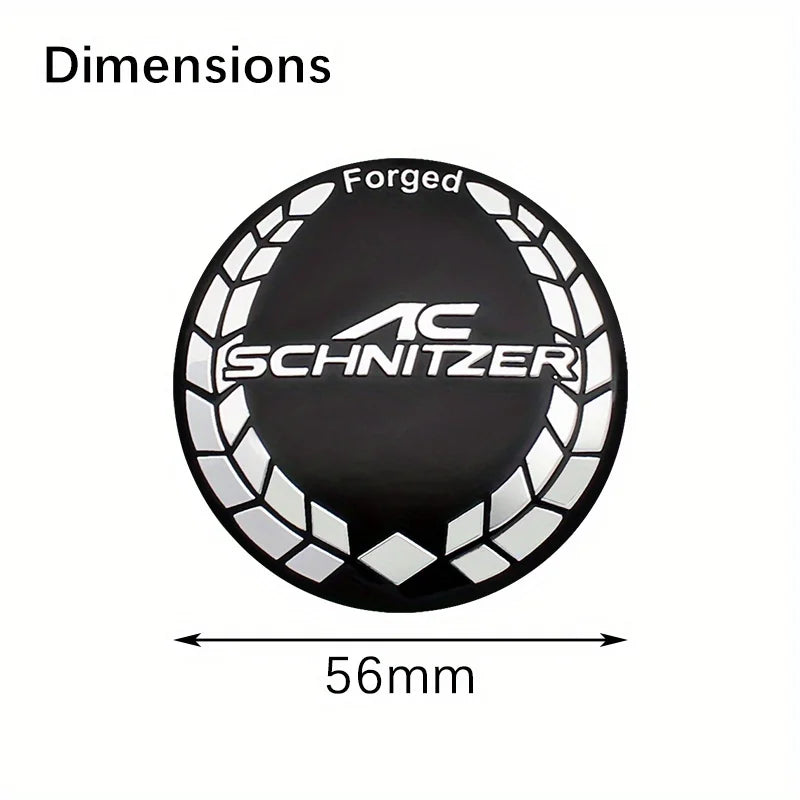4Pcs 56MM For AC SCHNITZER Logo Badge Car Wheel Center Hub Caps Badge Sticker Decals For M3 M5 E34 60 E46 E39 X3 X5 Accessories