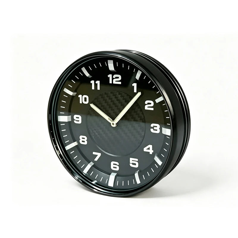 FLEYE Auto Clock Car Watch On-Board Clock   for Car Styling  Car Accessories  Ornament  Chrome Plated  Metal Frame  Carbon Fib