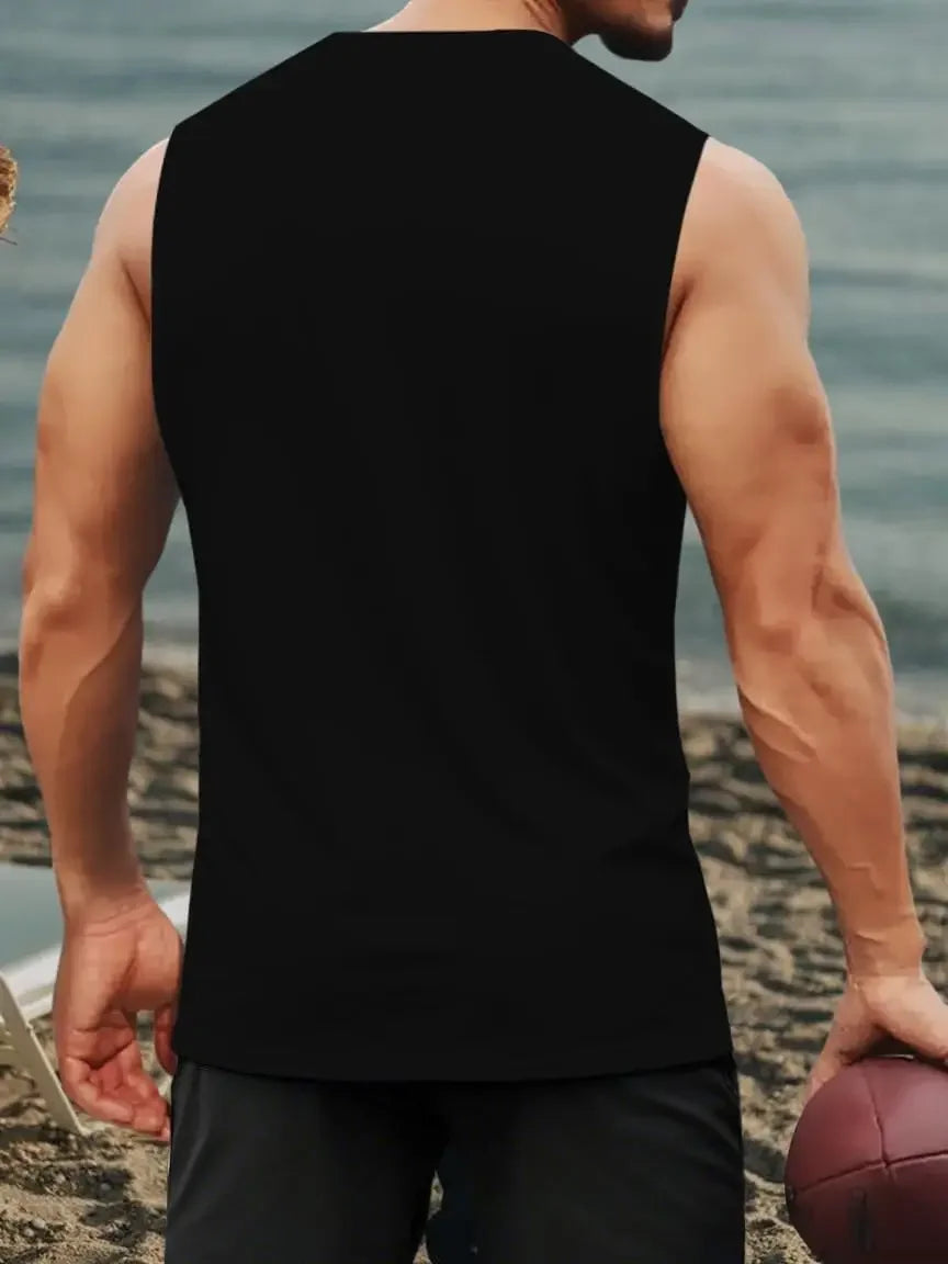 Men's Tank Top Sets 2026 Summer Quick drying Sportswear jogging set running oversize seaside sweat suit sports beach crewneck