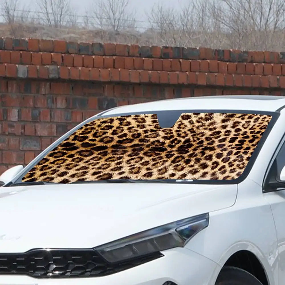 Animal Fur (Leopard Print) Car SunShade Windshield Car Windscreen Cover Sun Shade Auto Visor Car Accessories