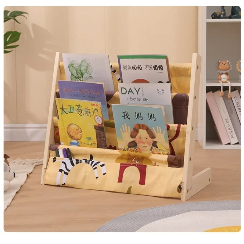 Household Solid Wood Floor To Ceiling Bookshelf Removable Multi-Layer Storage Bookshelf Children'S Picture Book Storage Rack
