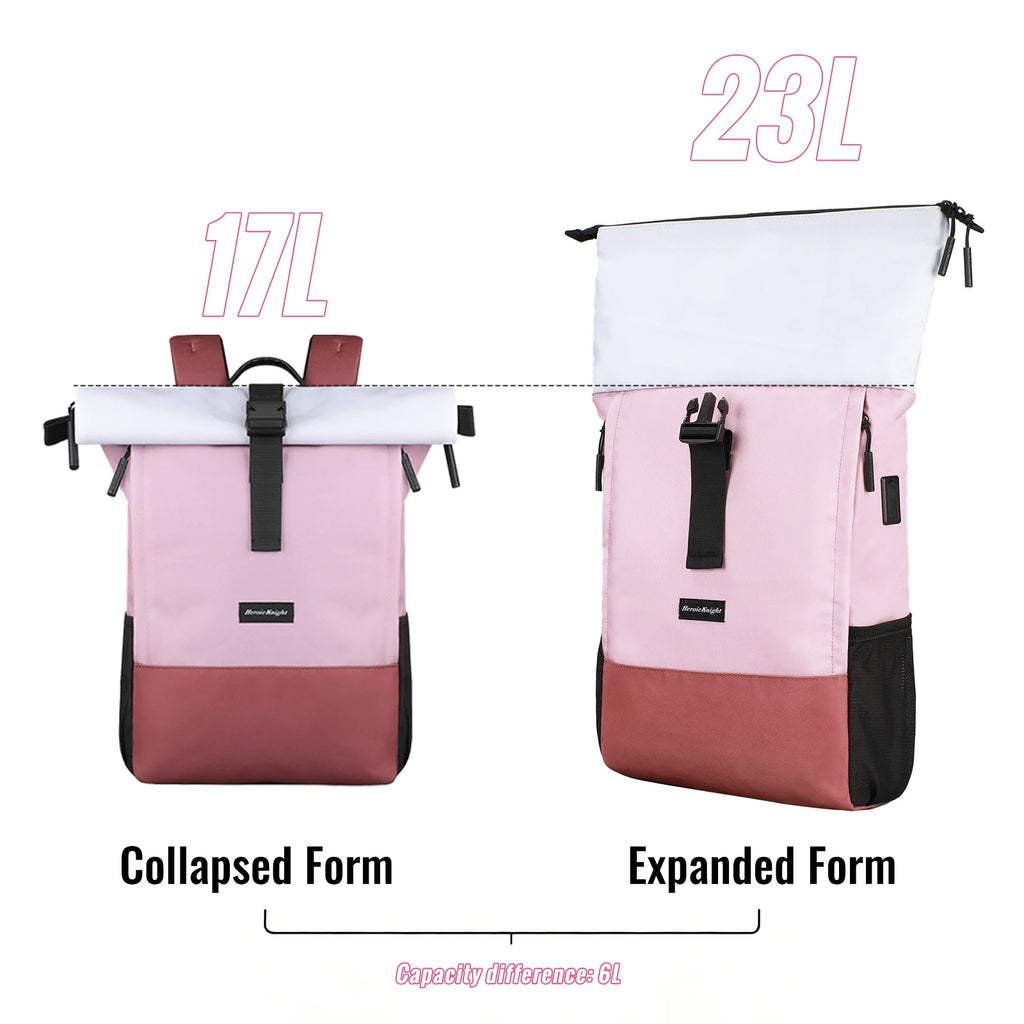 Heroic Knight Casual Travel Backpack Rolltop Anti-Theft Women School Backpack Sport Waterproof Business Laptop Backpack with USB