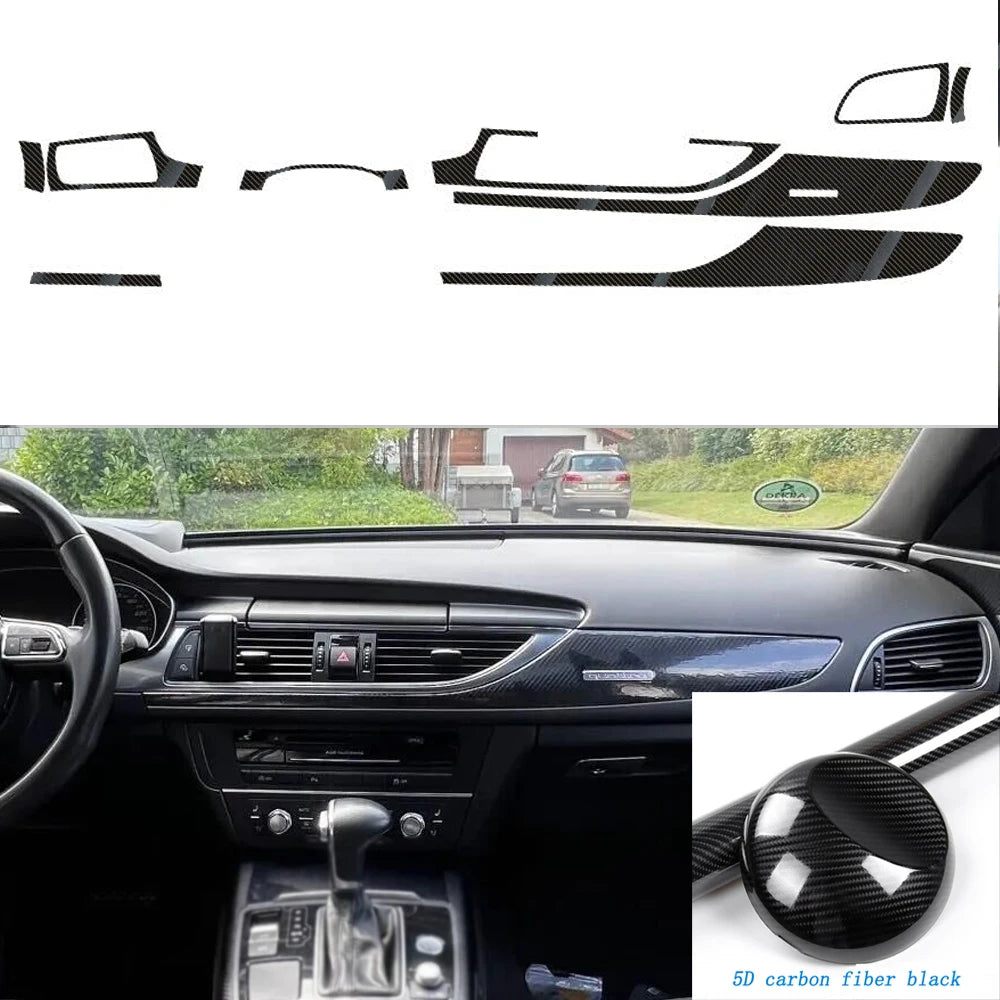 Car Styling Accessories Automobile Central Control Instrument Decorative Stickers for Audi A6 C7 2012-2018