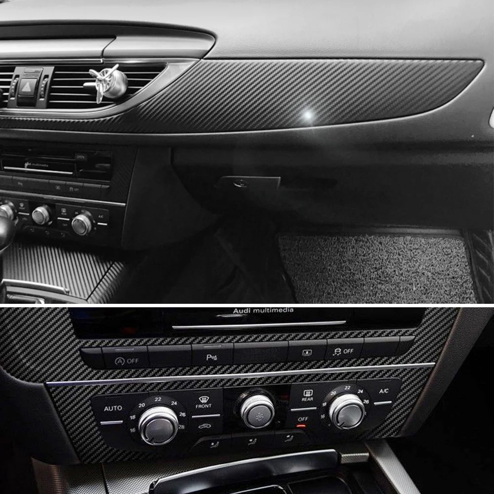 Car Styling Accessories Automobile Central Control Instrument Decorative Stickers for Audi A6 C7 2012-2018