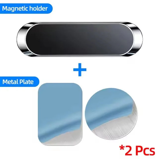 Strip Metal Magnetic Phone Holder Magnetic Car Phone Holder Stand Zinc Alloy Magnet Car GPS Support Mount Cellphone Holder Stand