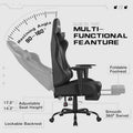 Ergonomic Gaming Chair for Home Office Use, Faux Leather, Black, Lumbar Support and Adjustable Height