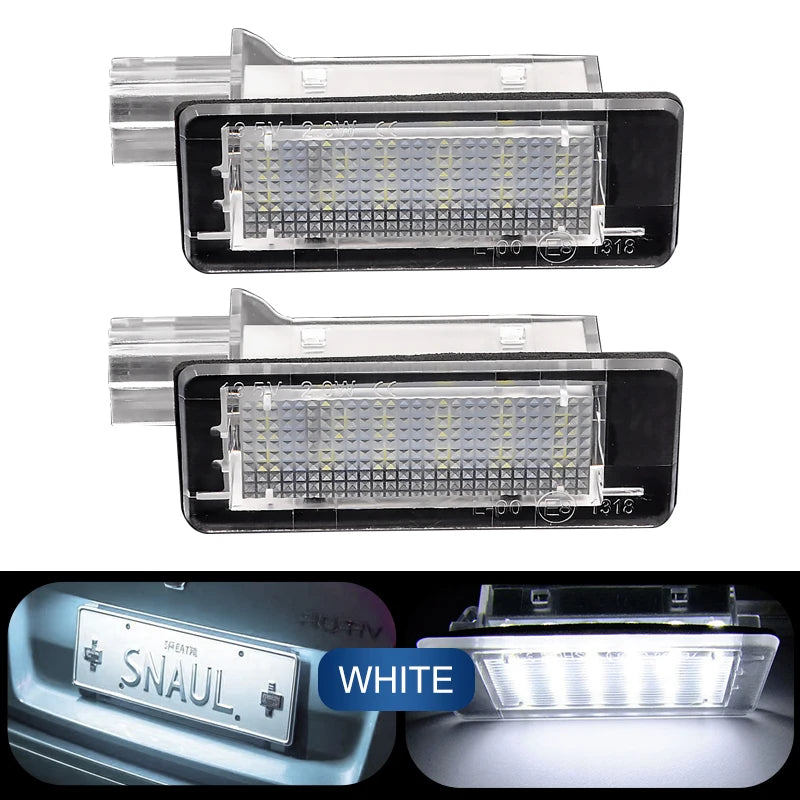 2Pcs LED License Number Plate Light Canbus Error-Free White Car Lamp For Renault Laguna II MK2 MK3 Automobiles Parts Accessories