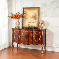 M178 European classical solid wood carving flower bucket cabinet American entrance high cabinet large capacity light luxury lock